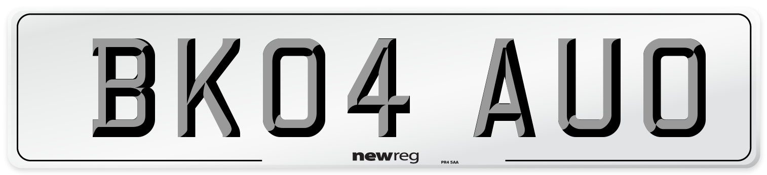 BK04 AUO Number Plate from New Reg